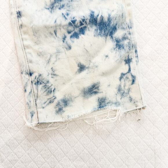 GAP Boyfriend Cropped Denim Jeans Acid Wash Tie Dye Size 6 28 Petite - Picture 5 of 7